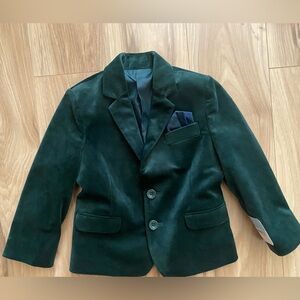 Classic Club Little Boys Velvet Green Blazer Size 3 NWT